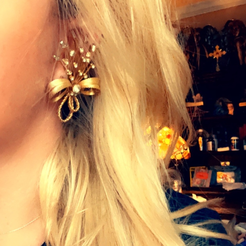 Very Vintage Large Clip On Earrings